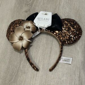 Sequin Floral Ears Headband - Bronze and Black- NWT Disney Aulani Exclusive